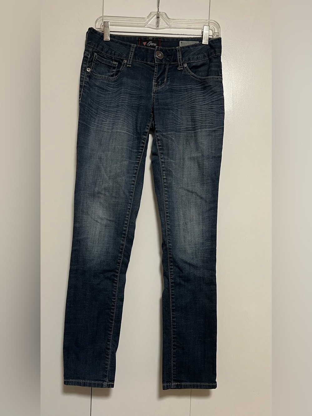 GUESS Sarah Fit Women’s 26 Medium Rise Skinny Jeans Y2K Stretch Dark Blue Wash